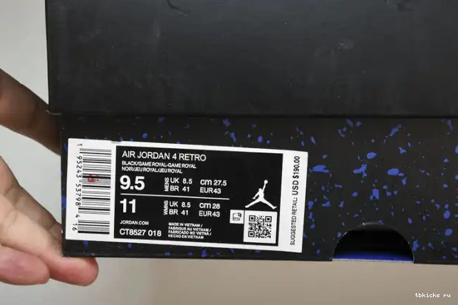 Cheap TB Royal Game CT8527-018 Retro 4 Black Jordan 0624